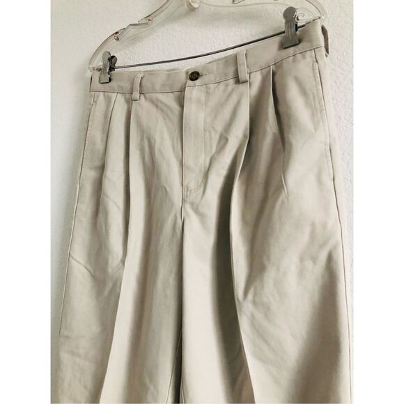 L L Beam classic  fit  men's pants beige size33/34 100% cotton 0008 - Picture 2 of 4